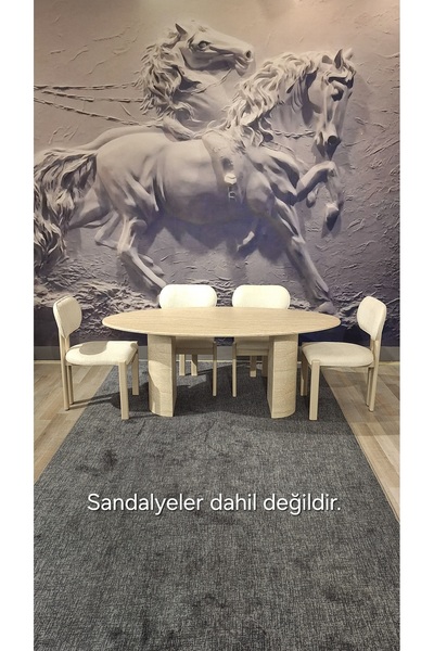 vimini home Lara Traverten Mutfak ve Salon Masası