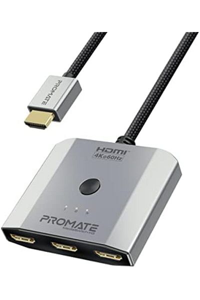 Promate Promate 3-in-1 Ultra HD 4K 60Hz HDMI Switch Adapter Converter With Triple Ports, Compact Design, But