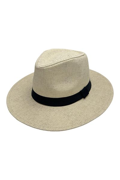 BaoBao Men's fedora hat with black band - classic summer model