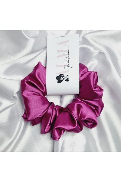 Alma Extra Large Hair Elastic, Silky Satin, Magenta, Alma