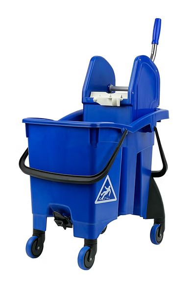 FILMOP Professional 30LTR Twin-Bucket Mop Trolley - 16 x 14 Liters | Suitable For Commercial Use Blue