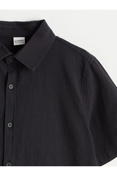 LC Waikiki Black Basic Short Sleeve Boy's Shirt