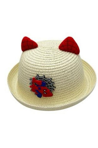 BaoBao Sun Hat with Ears for Children – Straw, 16-23 cm, Playful Pattern, Ideal for Summer