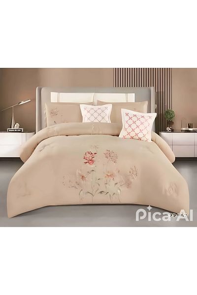 XI DUO A luxurious embroidered royal double bedspread to give you beauty and elegance to your room, made of microfiber, size 240*260 cm