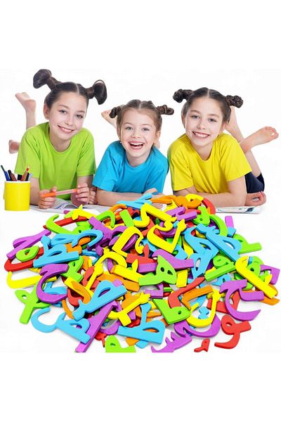 rexa Learning Colorful Arabic Magnetic Alphabet Letters Kit - Comes with 2 Markers + 1 Eraser