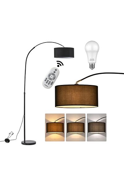 Trendat LED Floor Lamp Tall Post Lamp for Living Room, Bedroom, Office with 185cm Hanging Cylinder Shade
