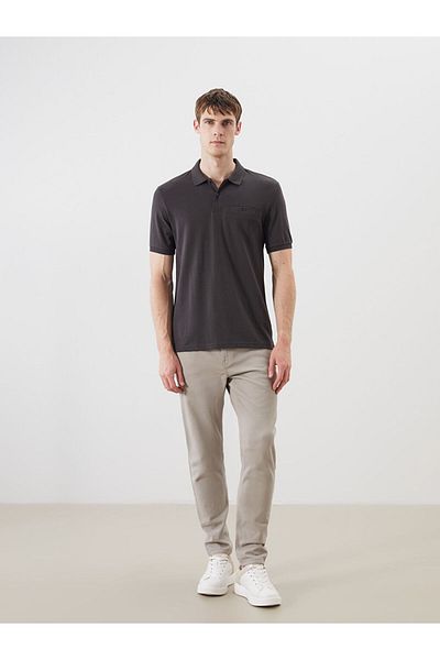 LC Waikiki Anthracite Polo Neck Men's T-Shirt