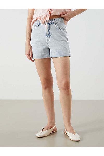 LC Waikiki Jeans Indigo Standard Fit Women's Jean Shorts
