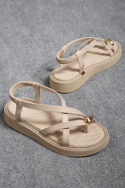 Mc vay Shoes 019 Flip Flop Knitted Rope Sole Detailed Women's Sandals Choose Size 1 Smaller!