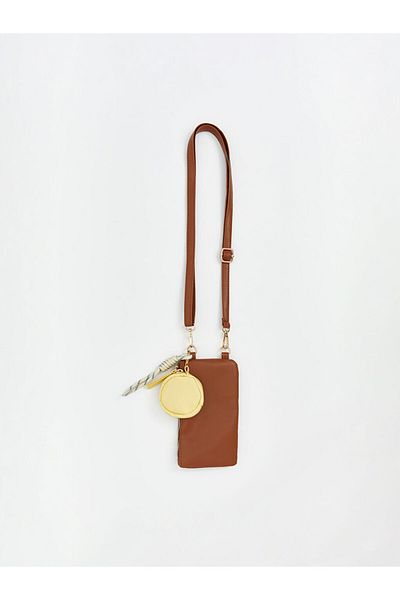 LC Waikiki Gray Suede Look Women's Phone Bag
