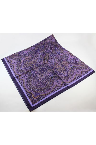 Valino 120x120 Ethnic Pattern Μεγάλο Μαντίλι Βαμβακερό Φουλάρι Μεγάλο Μέγεθος Vintage Μαντίλι Μωβ