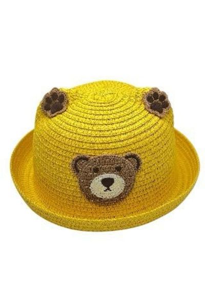 BaoBao Children's hat with embroidered teddy bear and applied paws - small brim model