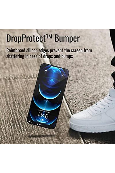 Promate Promate Privacy Glass Screen Protector, 3D Edged Silicone Bumper Matte Screen Protector with Scratch
