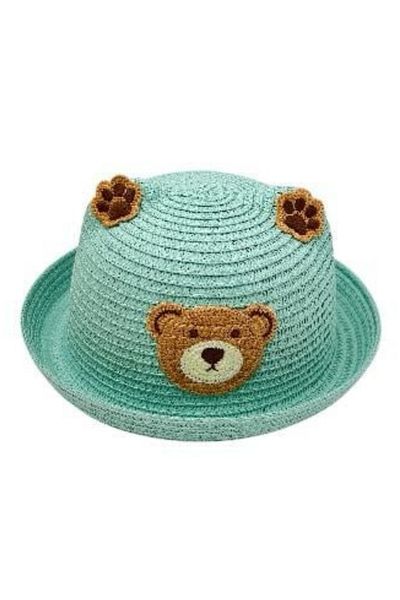 BaoBao Children's hat with embroidered teddy bear and applied paws - small brim model