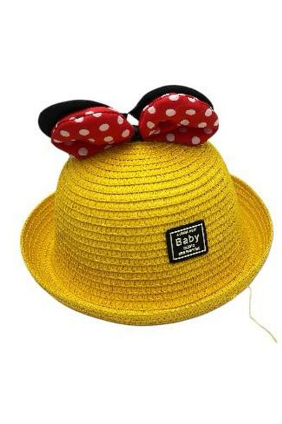 BaoBao Children's hat with polka dot bow and applied ears - small brim model