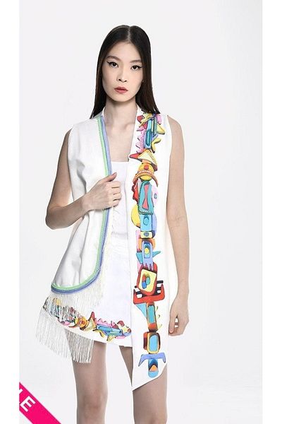 DQMANE Design Stone Colored Sleeveless Jacket