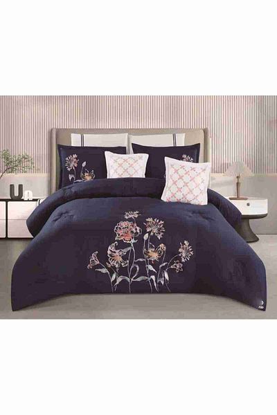 XI DUO A luxurious embroidered royal double bedspread to give you beauty and elegance to your room, made of microfiber, size 240*260 cm
