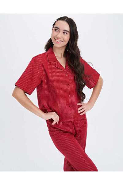 Nayomi Dream Viscose Red Pajama Set