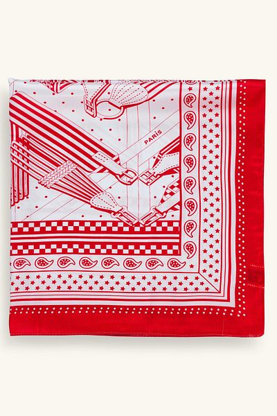 Marie Claire Geometric Patterned Red Scarf