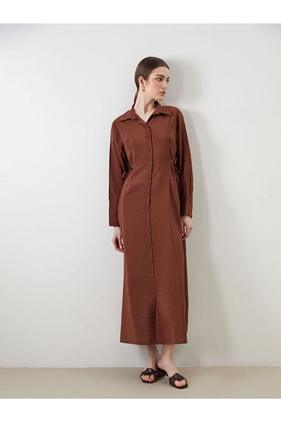 LC Waikiki Brown Modal Blend Shirt Dress