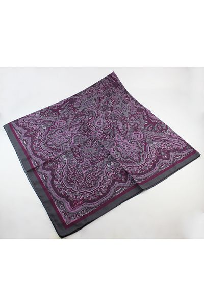 Valino 120x120 Ethnic Pattern Μεγάλο Μαντίλι Βαμβακερό Φουλάρι Μεγάλο Μέγεθος Vintage Φουλάρι Plum