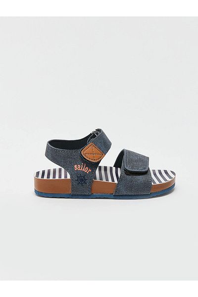 LC Waikiki Lcw Steps Indigo Double Strap Velcro Baby Boy Sandals