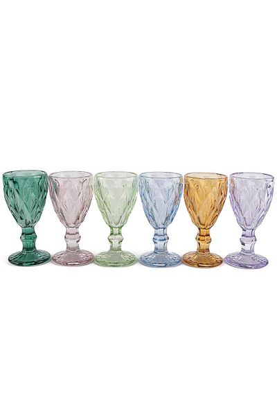 Mikasa Moor Colorful Cut 6-Piece Glass Standing Cup 70 ml