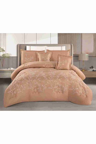 XI DUO A luxurious embroidered royal double bedspread to give you beauty and elegance to your room, made of microfiber, size 240*260 cm