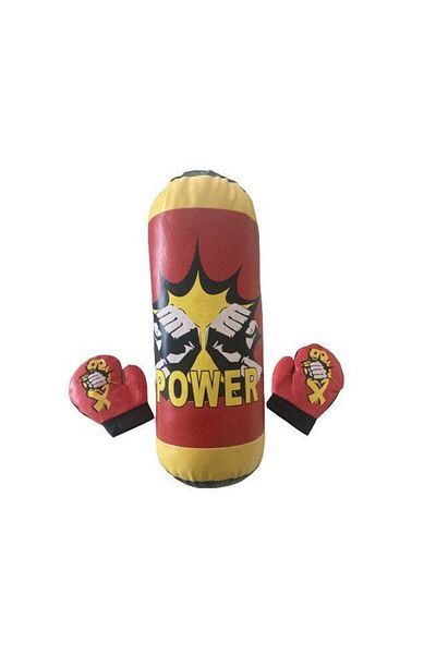 divendi-ro Kit cu sac de box și mănuși, pentru copii de la 3 ani +, Power Box, înălțime 45 cm, diametru 19 cm