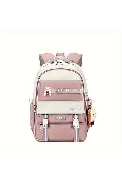 Adalinhome Korean Model Nice Bear Colorful School Backpack with Keychain