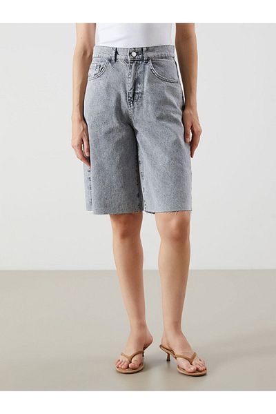 LC Waikiki Jeans Gray Bermuda Fit Women's Jean Shorts