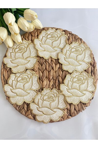 KUMSAL ÇEYİZ 6 Adet Sunumluk Peçete,Kokteyl Peçete,Kahve Yanı Sunum Peçetesi,...