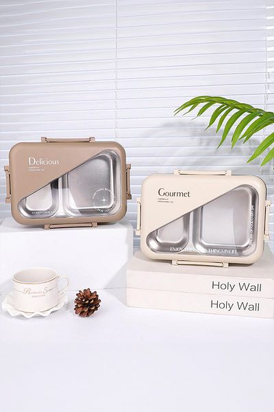 Vadi Stainless Steel Lunch Box Storage Container with Leakproof Locking Compartment Lid