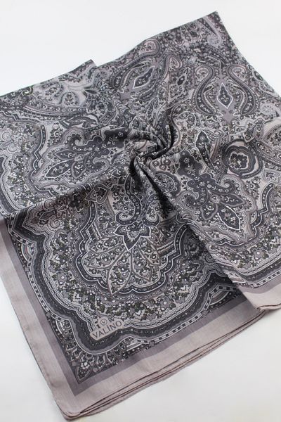 Valino 120x120 Ethnic Pattern Μεγάλο Μέγεθος Φουλάρι Βαμβακερό Φουλάρι Μεγάλο Μέγεθος Vintage Καπνός Φουλάρι