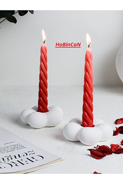 Pelirum BuBle Çiçek Model İkili Şamdan ( Mum Dahil Değildir )