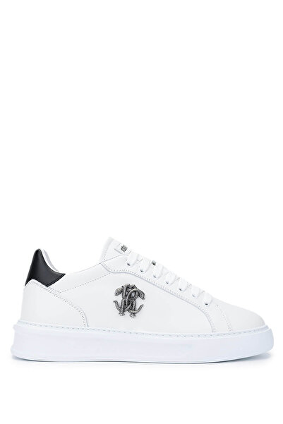 Roberto Cavalli Men's Genuine Leather White Sneakers & Sports Shoes