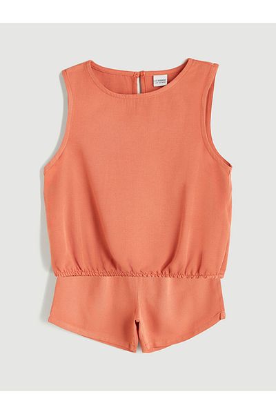 LC Waikiki Orange Linen Blend Girl's Blouse and Shorts