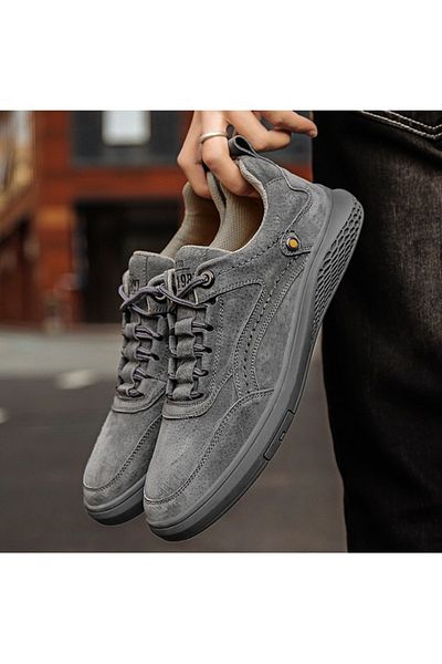 AyShop Pantofi casual pentru bărbați din piele intoarsa cu talpa anti-alunecare marime mare