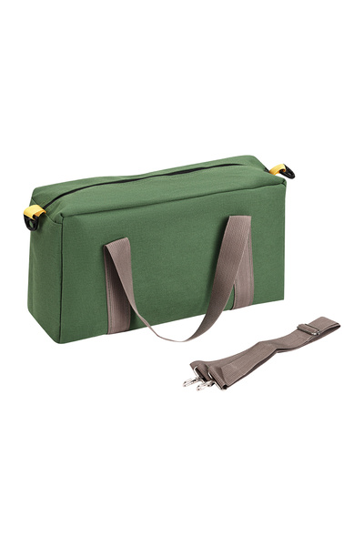 Lawazim 20" Army Green Canvas Tool Bag - Large Capacity, Zipper Top, Strap & Handles for Heavy Use