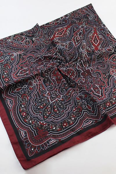 Valino 120X120 Ethnic Pattern Oversized Scarf Cotton Scarf Oversized Vintage Scarf Red