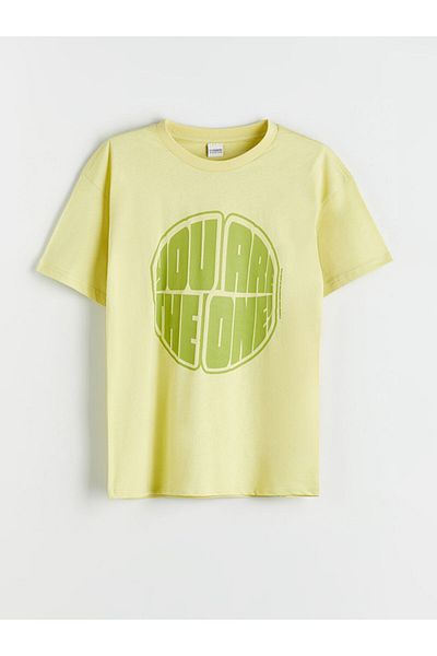 LC Waikiki Green Crew Neck Boy's T-Shirt