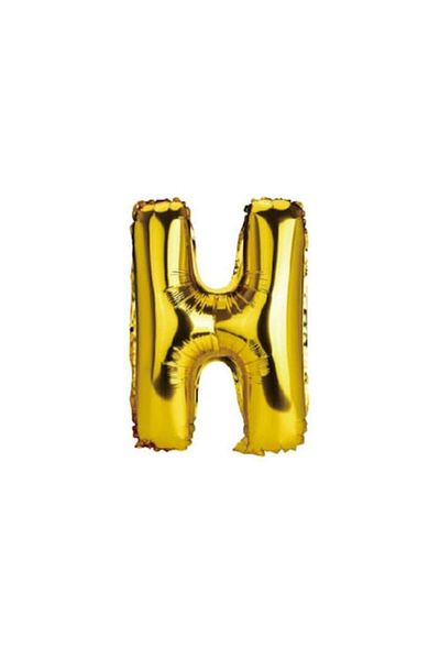 OEM Metalized foil balloon, gold, 40 cm, letter H
