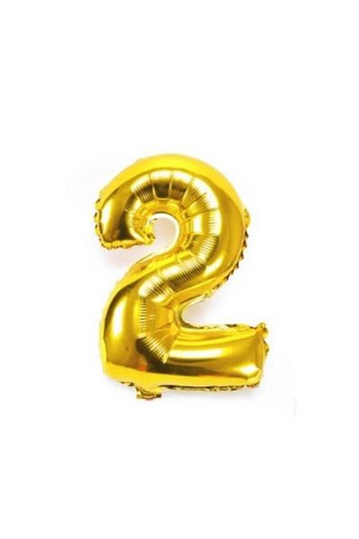 OEM Metallic Foil Balloon, Gold, 40 cm, Number 2