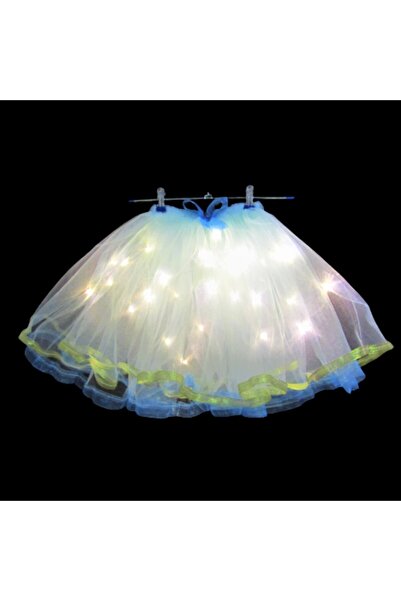 dalimag Lucille Craftshop - Christmas Skirt, Turquoise, with Fairy Lights, 50 cm