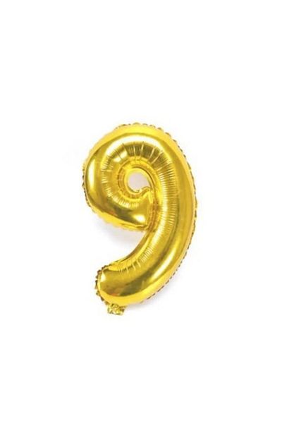 OEM Metalized Foil Balloon, Gold, 40 cm, Number 9