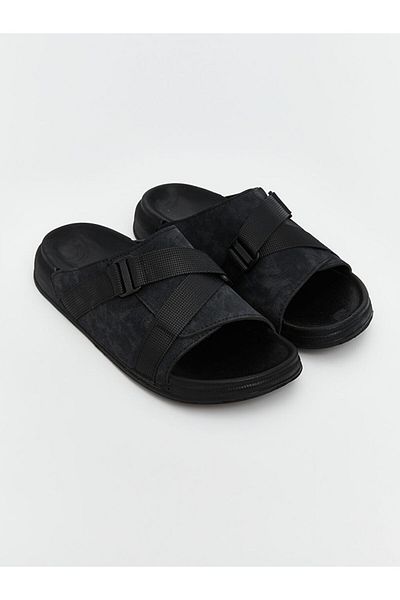 LC Waikiki Black Suede Look Men's Slippers