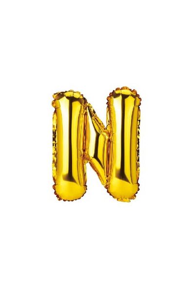 OEM Metalized foil balloon, gold, 40 cm, letter N