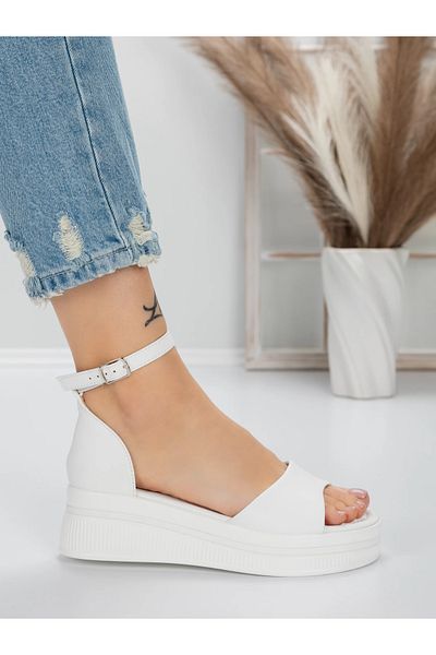 mei Women's Platform Sandals 5HXS50 White | Mei