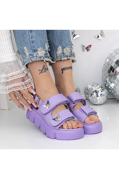 mei Sandale Dama cu Platforma 3HXS61 Mov | Mei