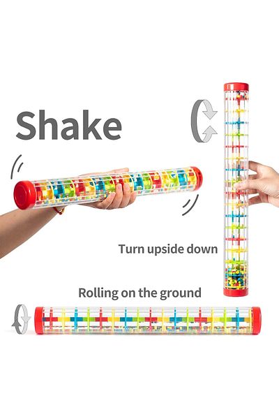 rexa 16 Inch Rainmaker Toy for Baby, Musical Instrument for Infant, Toddler, Sound Shakers and Rattle